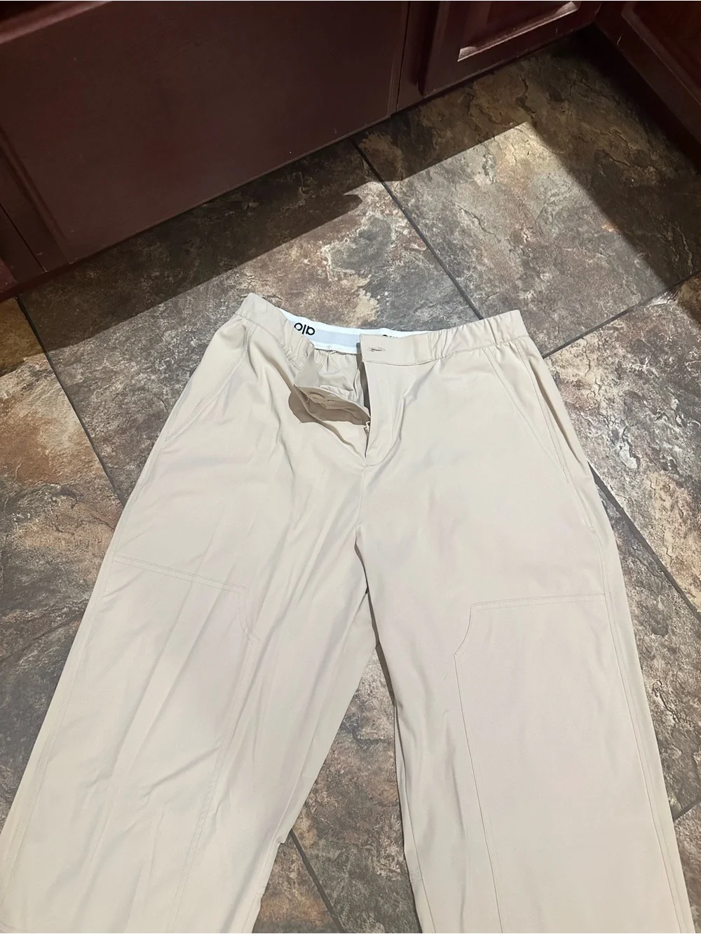 ALO Yoga Beige Wide-Leg Pants